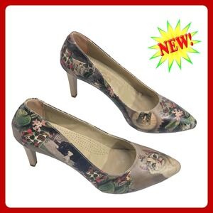 DOGO Cat Garden Pumps Pointed Toe Floral Vegan Leather Women US 10 EU‎ 41 New